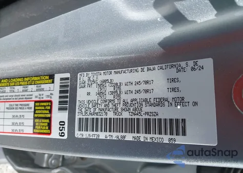 2024 Toyota Tacoma Sr5 из США, поврежденный, VIN 3TMLB5JN6RM032170